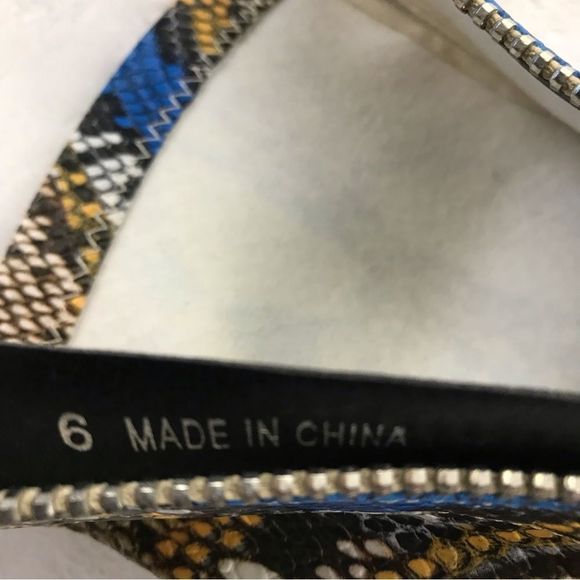 Public Desire faux colorful snakeskin chunky heel boots size 6 - Picture 7 of 10